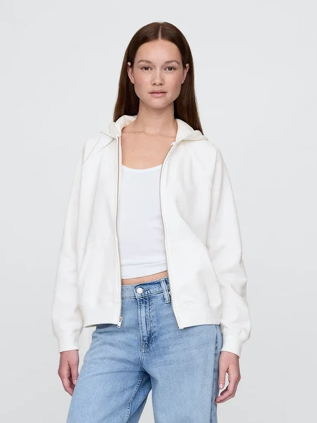 Vintagesoft-Kapuzenpullover mit Reißverschluss