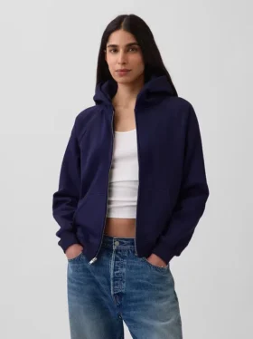 Vintagesoft-Kapuzenpullover mit Reißverschluss