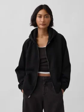 Vintagesoft-Kapuzenpullover mit Reißverschluss
