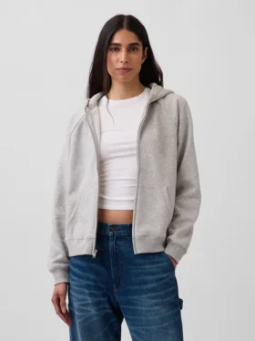 Vintagesoft-Kapuzenpullover mit Reißverschluss