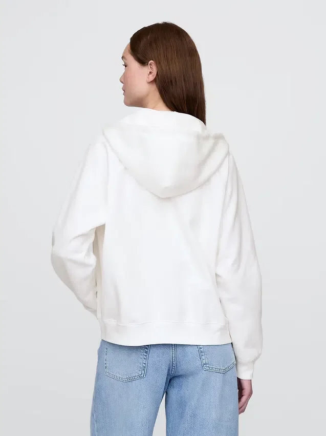 Vintagesoft-Kapuzenpullover mit Reißverschluss