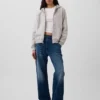 Vintagesoft-Kapuzenpullover mit Reißverschluss