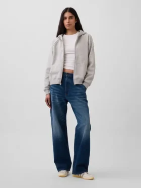 Vintagesoft-Kapuzenpullover mit Reißverschluss