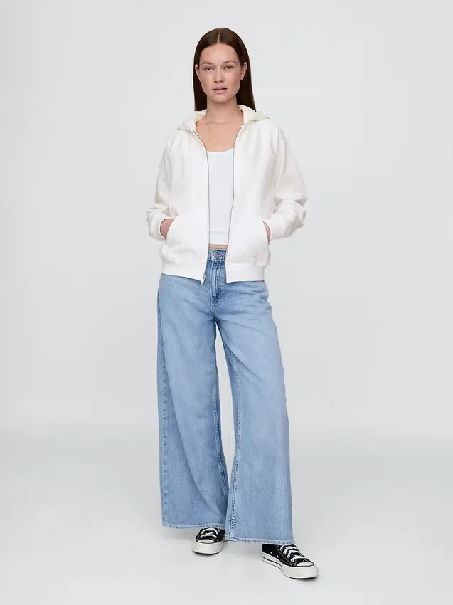 Vintagesoft-Kapuzenpullover mit Reißverschluss