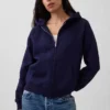 Vintagesoft-Kapuzenpullover mit Reißverschluss