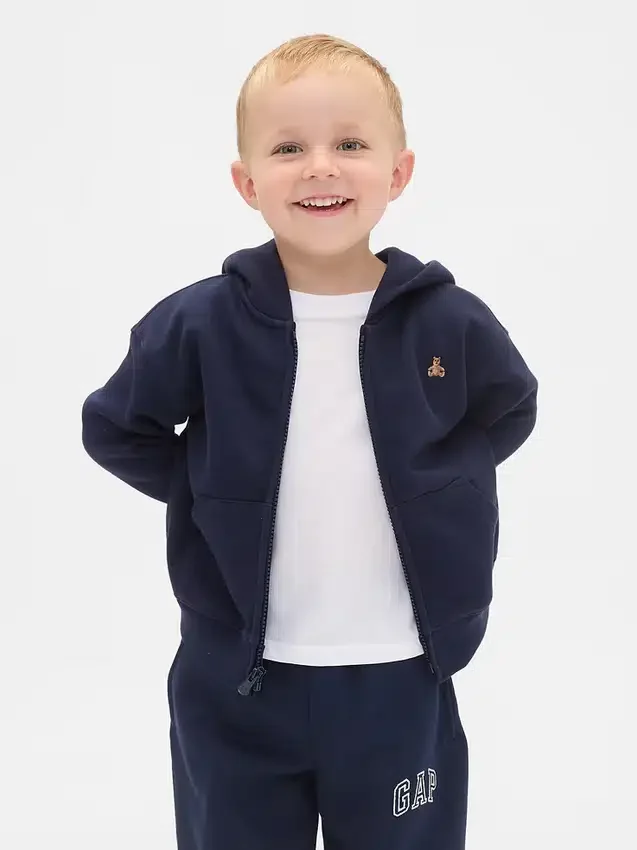 Vintagesoft-Kapuzenpullover mit Reißverschluss für Baby & Kleinkind