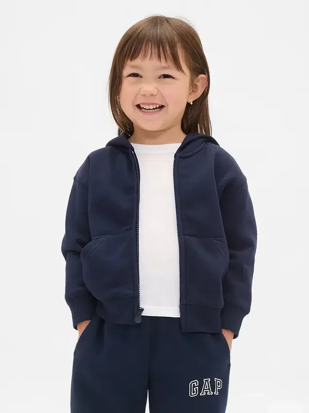 Vintagesoft-Kapuzenpullover mit Reißverschluss für Baby & Kleinkind