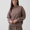 Vintagesoft Oversize-Sweatshirt im Tunika-Stil mit Stehkragen