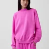Vintagesoft Oversize-Sweatshirt im Tunika-Stil mit Stehkragen