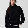 Vintagesoft Oversize-Sweatshirt im Tunika-Stil mit Stehkragen