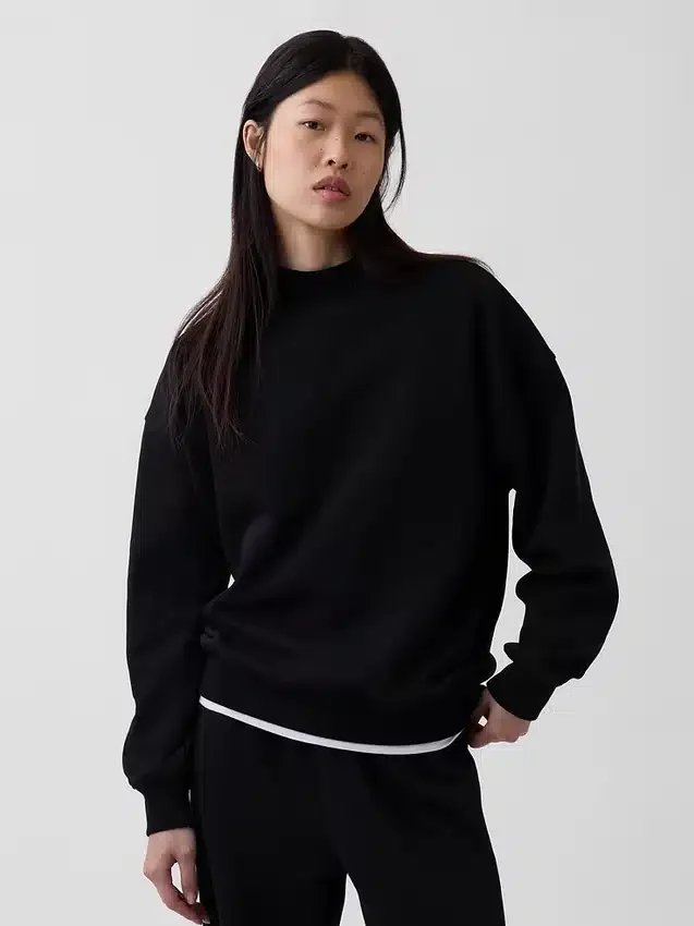 Vintagesoft Oversize-Sweatshirt im Tunika-Stil mit Stehkragen