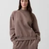 Vintagesoft Oversize-Sweatshirt im Tunika-Stil mit Stehkragen