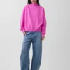 Vintagesoft Oversize-Sweatshirt im Tunika-Stil mit Stehkragen