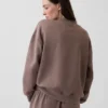 Vintagesoft Oversize-Sweatshirt im Tunika-Stil mit Stehkragen
