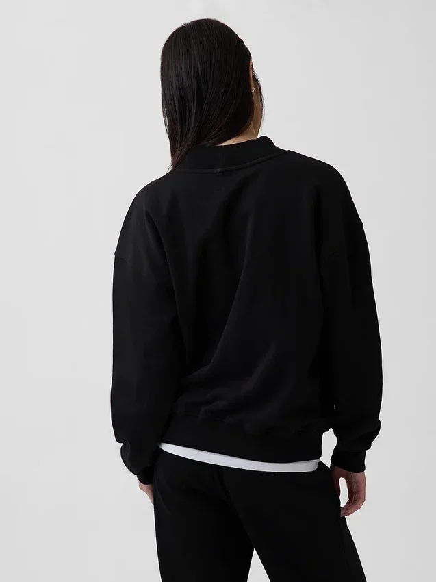 Vintagesoft Oversize-Sweatshirt im Tunika-Stil mit Stehkragen