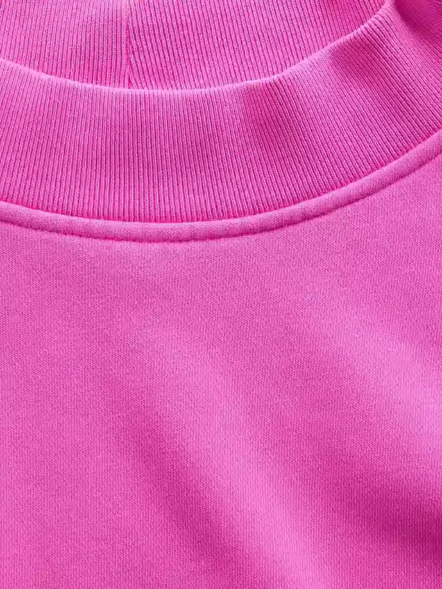 Vintagesoft Oversize-Sweatshirt im Tunika-Stil mit Stehkragen