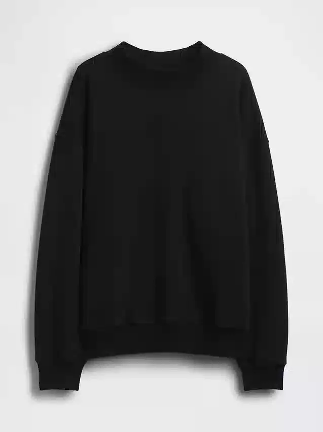 Vintagesoft Oversize-Sweatshirt im Tunika-Stil mit Stehkragen