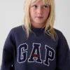Vintagesoft Oversize-Sweatshirt mit Stehkragen und Logo für Kinder