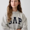 Vintagesoft Oversize-Sweatshirt mit Stehkragen und Logo für Kinder