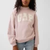 Vintagesoft Oversize-Sweatshirt mit Stehkragen und Logo für Kinder