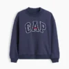 Vintagesoft Oversize-Sweatshirt mit Stehkragen und Logo für Kinder