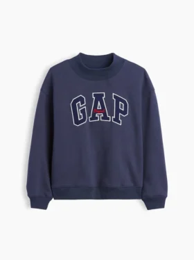 Vintagesoft Oversize-Sweatshirt mit Stehkragen und Logo für Kinder
