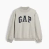 Vintagesoft Oversize-Sweatshirt mit Stehkragen und Logo für Kinder