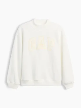 Vintagesoft Oversize-Sweatshirt mit Stehkragen und Logo für Kinder