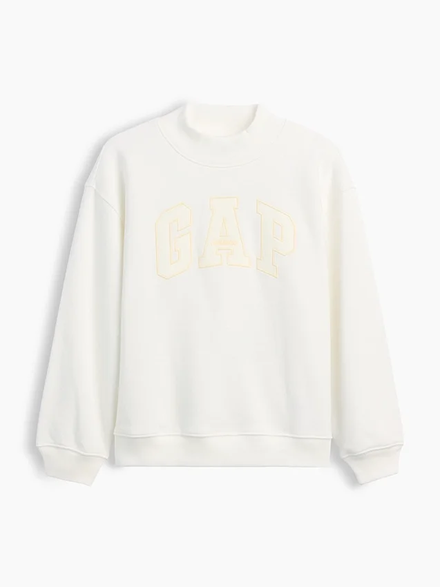 Vintagesoft Oversize-Sweatshirt mit Stehkragen und Logo für Kinder