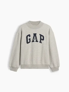 Vintagesoft Oversize-Sweatshirt mit Stehkragen und Logo für Kinder
