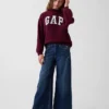 Vintagesoft Oversize-Sweatshirt mit Stehkragen und Logo für Kinder
