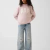 Vintagesoft Oversize-Sweatshirt mit Stehkragen und Logo für Kinder