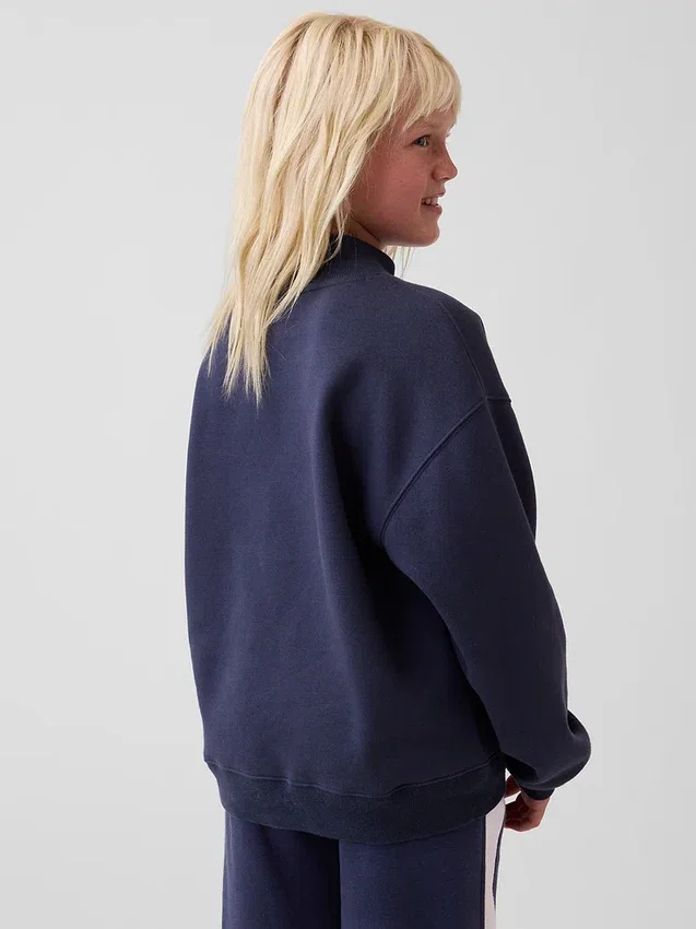 Vintagesoft Oversize-Sweatshirt mit Stehkragen und Logo für Kinder