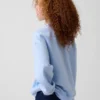 Vintagesoft Oversize-Sweatshirt mit Stehkragen und Logo für Kinder