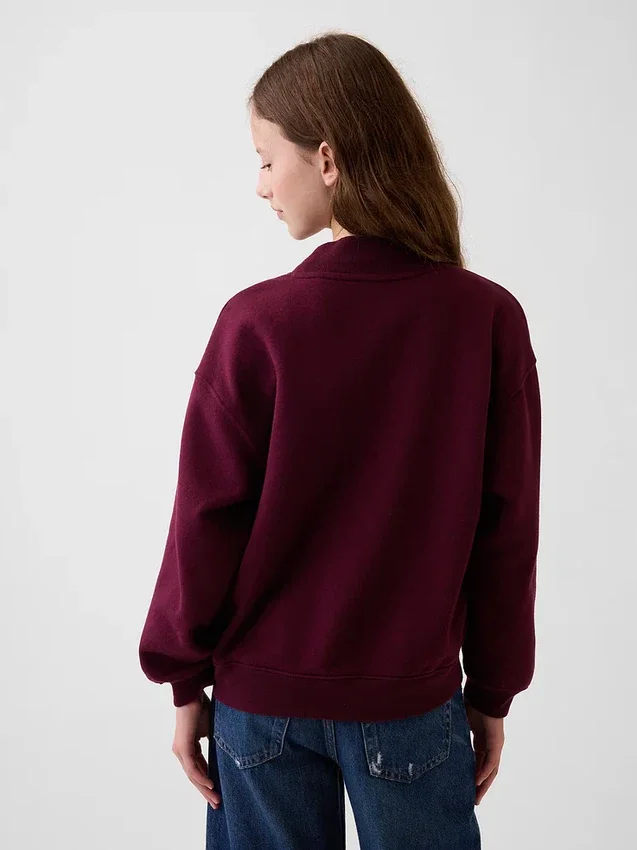 Vintagesoft Oversize-Sweatshirt mit Stehkragen und Logo für Kinder