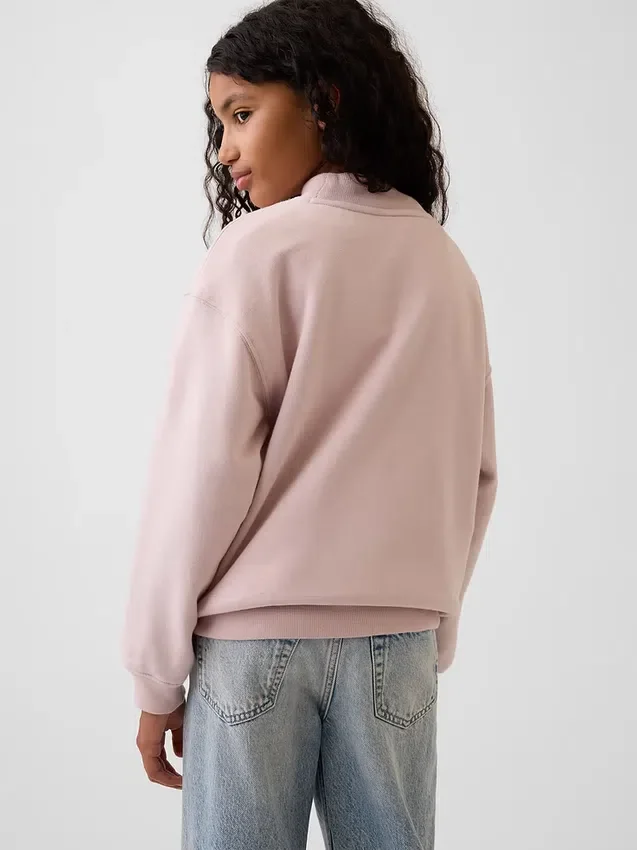 Vintagesoft Oversize-Sweatshirt mit Stehkragen und Logo für Kinder