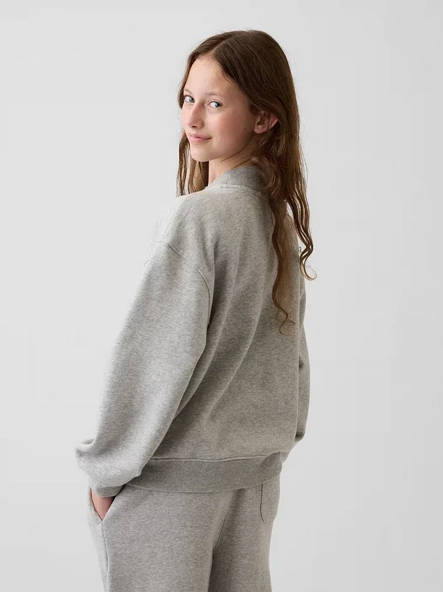 Vintagesoft Oversize-Sweatshirt mit Stehkragen und Logo für Kinder
