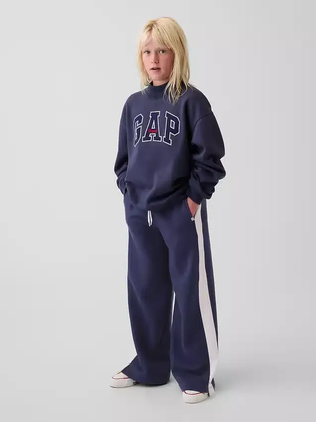 Vintagesoft Oversize-Sweatshirt mit Stehkragen und Logo für Kinder