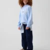 Vintagesoft Oversize-Sweatshirt mit Stehkragen und Logo für Kinder