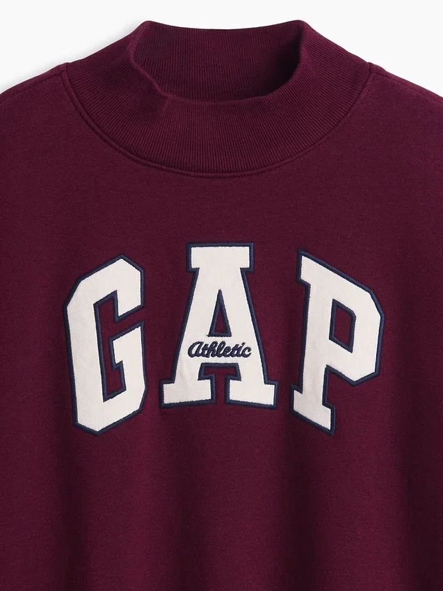 Vintagesoft Oversize-Sweatshirt mit Stehkragen und Logo für Kinder