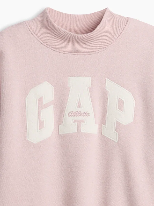 Vintagesoft Oversize-Sweatshirt mit Stehkragen und Logo für Kinder