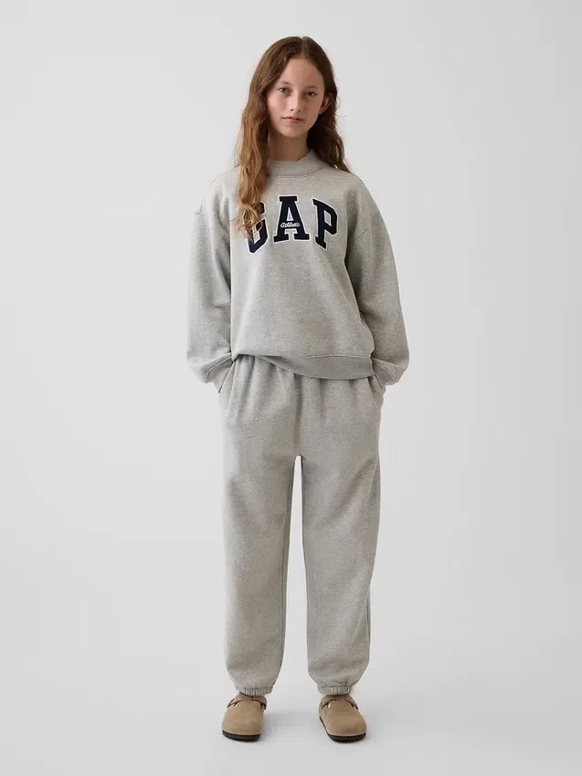 Vintagesoft Oversize-Sweatshirt mit Stehkragen und Logo für Kinder