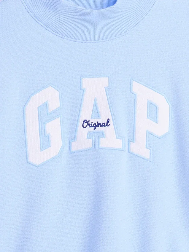 Vintagesoft Oversize-Sweatshirt mit Stehkragen und Logo für Kinder
