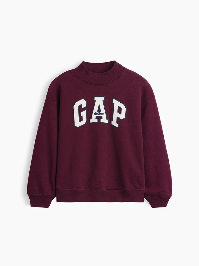 Vintagesoft Oversize-Sweatshirt mit Stehkragen und Logo für Kinder