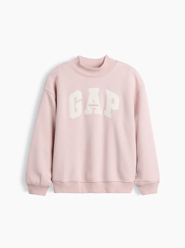 Vintagesoft Oversize-Sweatshirt mit Stehkragen und Logo für Kinder