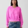 Vintagesoft Oversize-Sweatshirt mit V-Ausschnitt