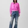 Vintagesoft Oversize-Sweatshirt mit V-Ausschnitt
