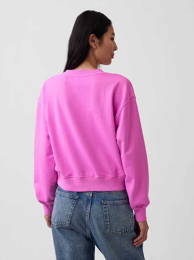 Vintagesoft Oversize-Sweatshirt mit V-Ausschnitt