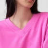 Vintagesoft Oversize-Sweatshirt mit V-Ausschnitt
