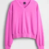 Vintagesoft Oversize-Sweatshirt mit V-Ausschnitt
